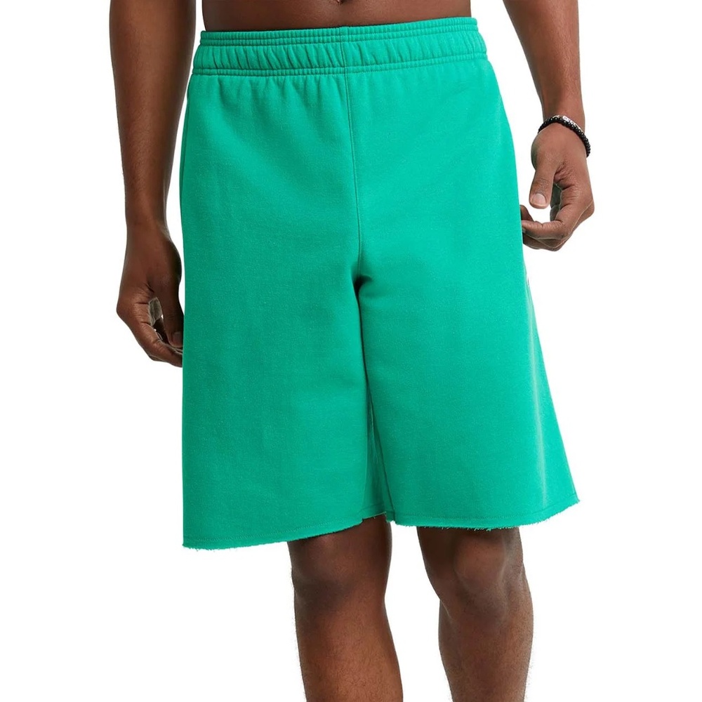 NEW Men's Champion® 10-Inch Powerblend Fleece Shorts S Winter Green
